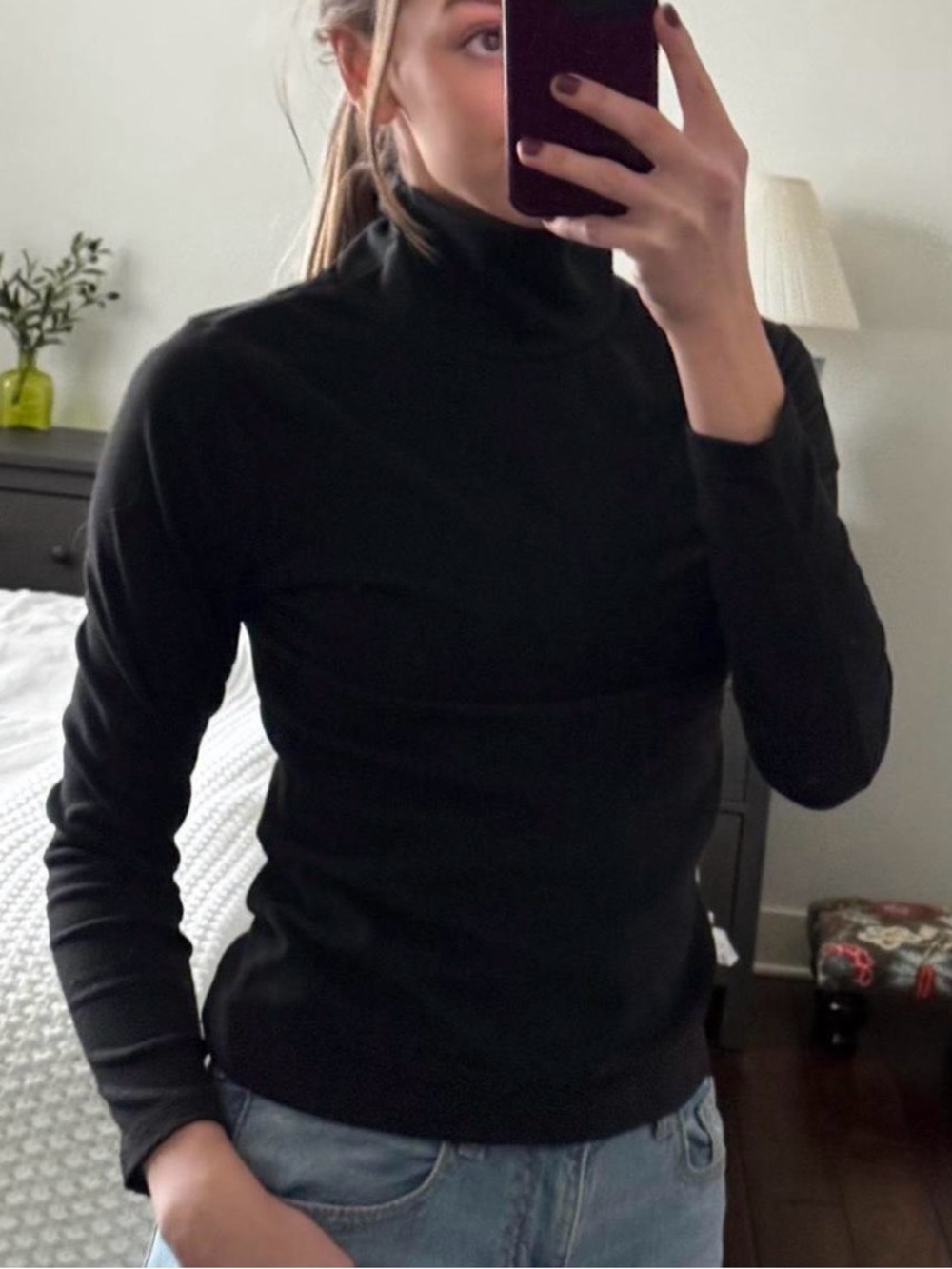 Black Turtleneck Women's Sweater - Classic Long Sleeve